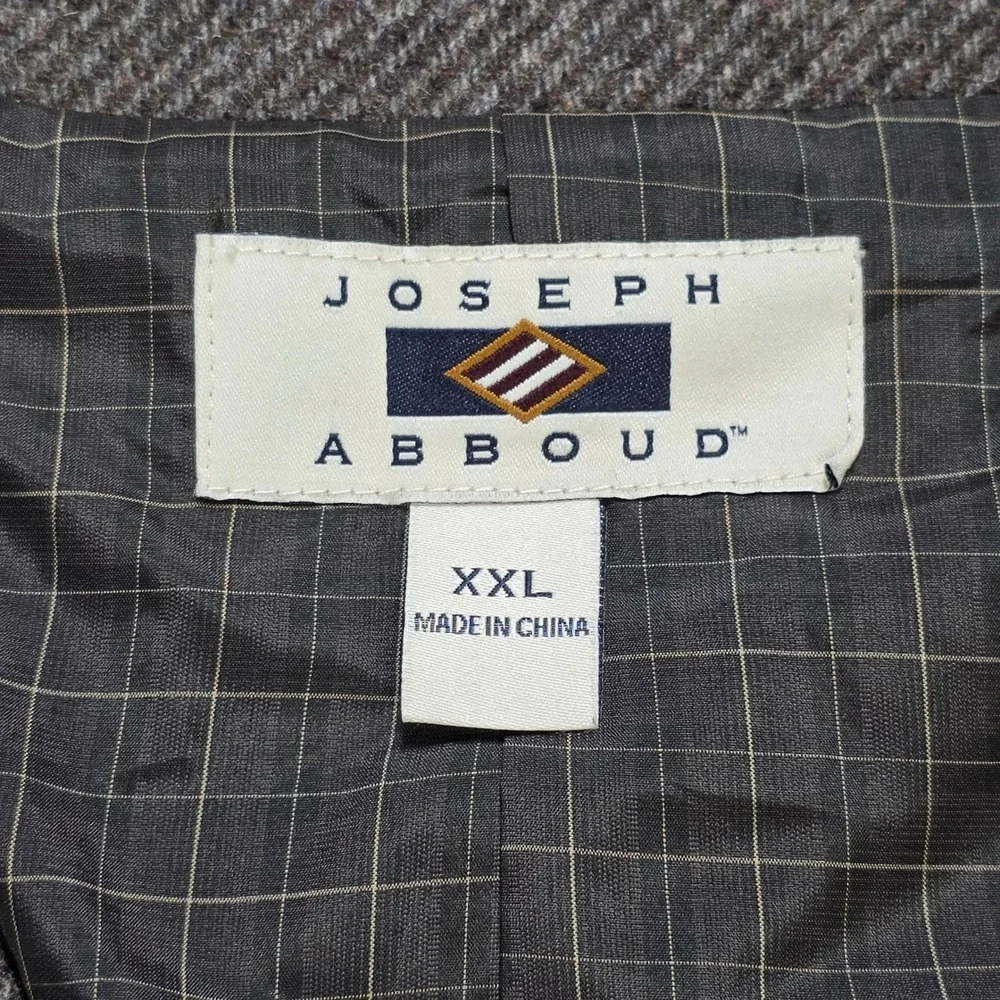 Joseph Abboud Wool Blend Button Front Dress Vest Men's XXL Brown Herringbone